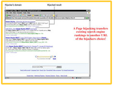 Transfer of search engine rankings to a hijacked site